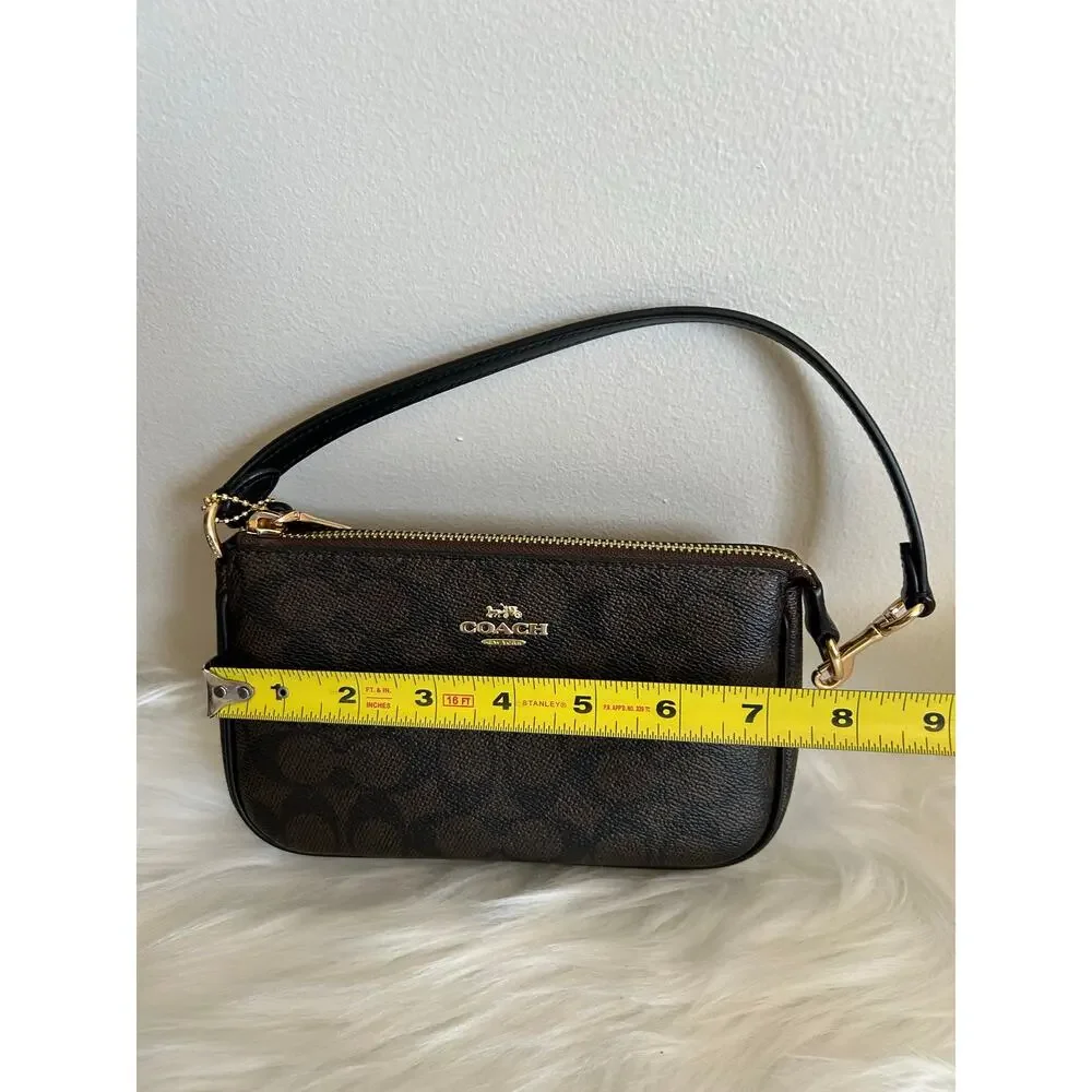 Coach Nolita 19 Brown Black Signature Canvas Shoulder Bag Excellent